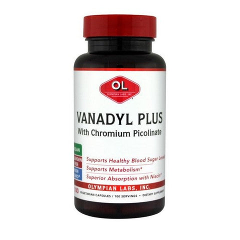 Olympian Labs, Vanadyl Plus With Chromium, 10 Mg, 100 Caps Olympian Labs