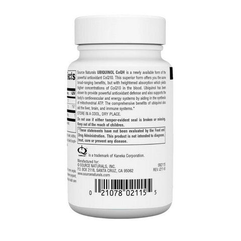 Source Naturals, Ubiquinol Co QH, 100mg, 30 softgels Source Naturals