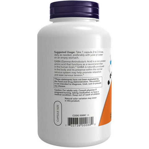 Now Foods, Gaba, 500 mg, 200 Caps Now Foods