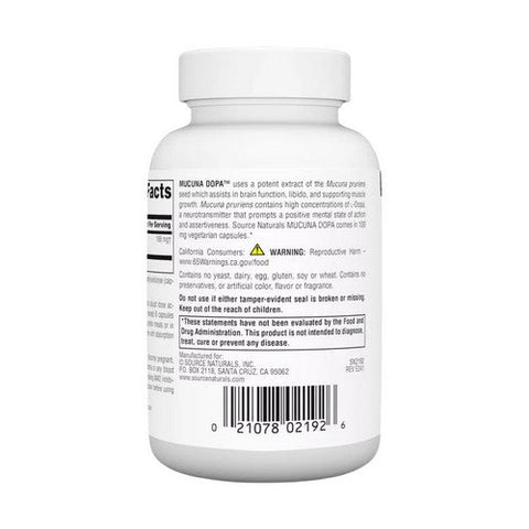 Source Naturals, Mucuna Dopa, 100 Mg, 120 vegi caps Source Naturals