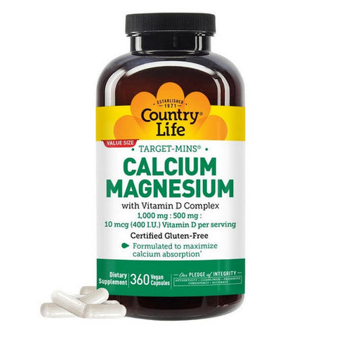 Country Life, Calcium-Magnesium with Vitamin D, 360 Vcaps Country Life