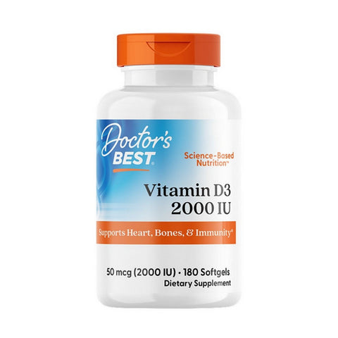 Doctors Best, Vitamin D3, 2000 IU, 180 Softgels