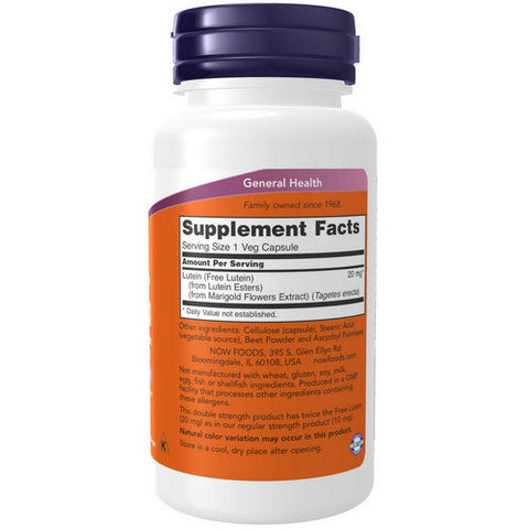 Now Foods, Lutein Double Strength, 20 Mg, 90 Veg Caps Now Foods