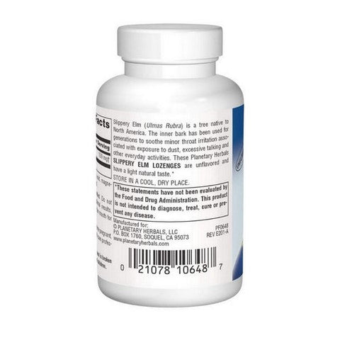 Planetary Herbals, Slippery Elm Lozenge, Unflavored 24 lozenges Planetary Herbals