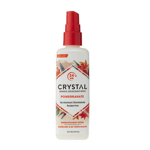 Crystal, Mineral Deodorant Body Spray, Pomegranate 4 oz Crystal