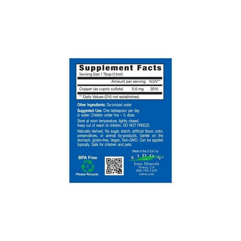 Eidon Ionic Minerals, Copper, 18 Oz Eidon Ionic Minerals