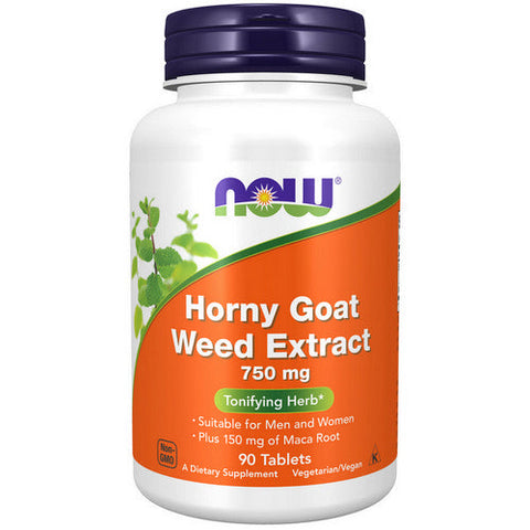 Now Foods, Horny Goat Weed Extract, 750 mg, 90 Tabs Now Foods