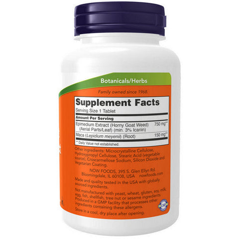 Now Foods, Horny Goat Weed Extract, 750 mg, 90 Tabs Now Foods
