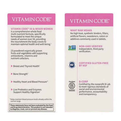 Garden of Life, Vitamin Code 50 And Wiser Women'S Multi, 120 Caps Garden of Life