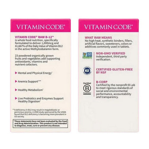 Garden of Life, Vitamin Code Raw B-12, 1000 Mcg, 30 Caps Garden of Life