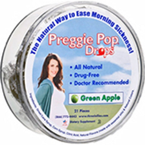 Three Lollies, Preggie Drops, Natural Green Apple 21 CT Three Lollies