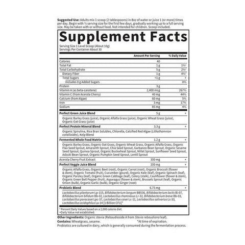 Garden of Life, Perfect Food Super Green Formula Powder, 10.58 Oz Garden of Life