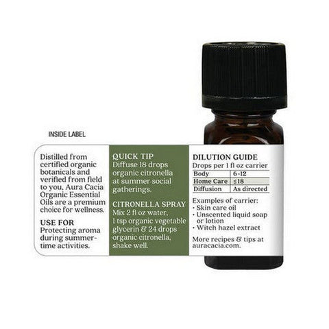 Aura Cacia, Essential Oil, Citronella 0.25 oz Aura Cacia
