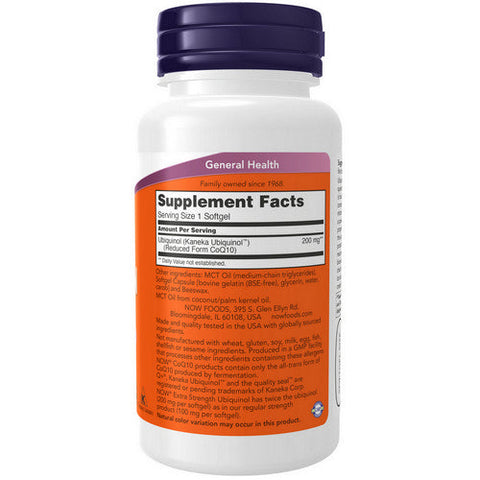 Now Foods, Ubiquinol Extra Strength, 200 mg, 60 Softgels Now Foods