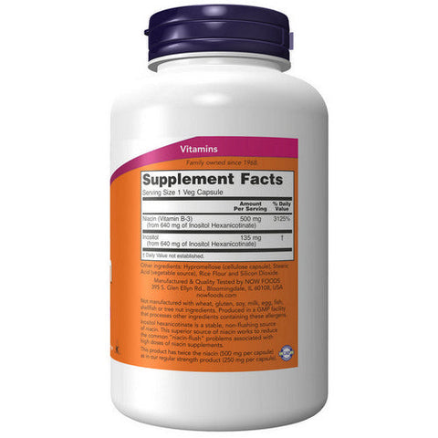 Now Foods, Flush-Free Niacin, 500mg, 180 Vcaps Now Foods