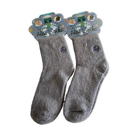 Earth Therapeutics, Socks Aloe Infused Grey, 1 Pair