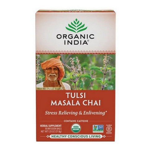 Organic India, Organic Tulsi Masala Chai Tea, 18 Bags Organic India