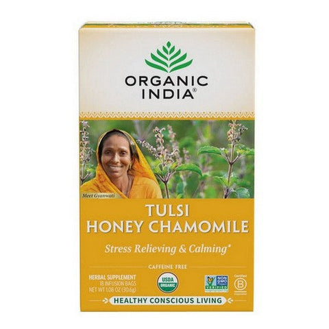 Organic India, Organic Tulsi Honey Chamomile Tea, 18 Bags Organic India