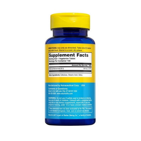 Nature's Life, Niacinamide, 500 mg, 100 tabs Nature's Life
