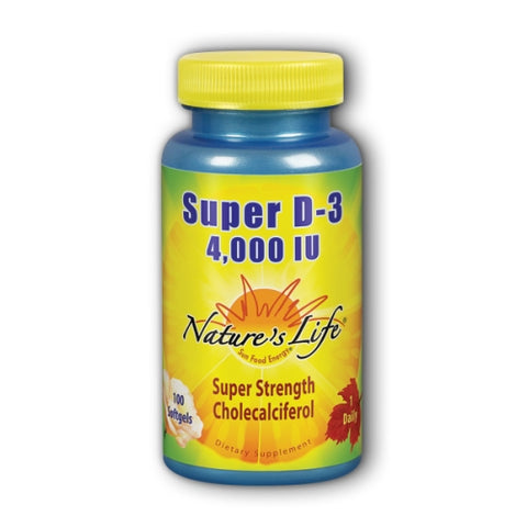 Nature's Life, Super D-3, 4000 IU, 100 softgels Nature's Life