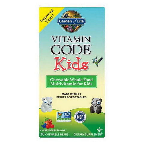 Garden of Life, Vitamin Code Kids Cherry Berry Chewables Bears, Kids, 30 Count Garden of Life