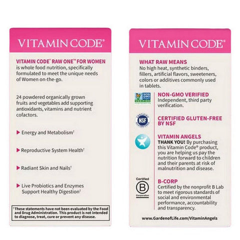 Garden of Life, Vitamin Code RAW One for Women, 30 caps Garden of Life
