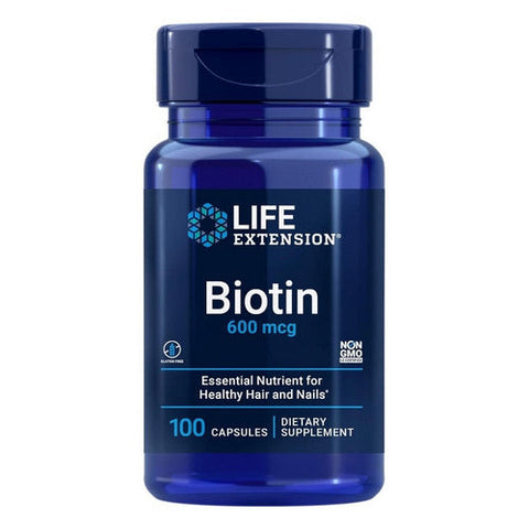 Life Extension, Biotin, 600 MCG, 100 caps Life Extension