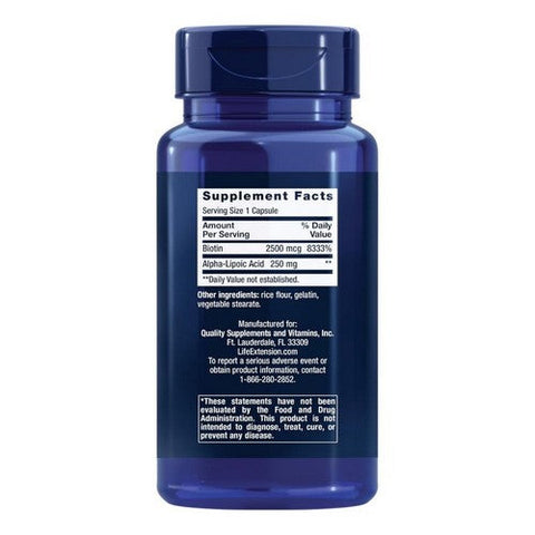 Life Extension, Super Alpha-Lipoic Acid, 250 mg, with Biotin 60 caps