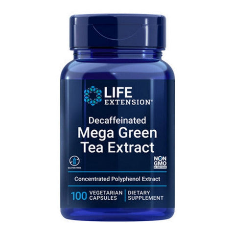 Life Extension, Decaffeinated Mega Green Tea Extract, 100 Veg Caps Life Extension