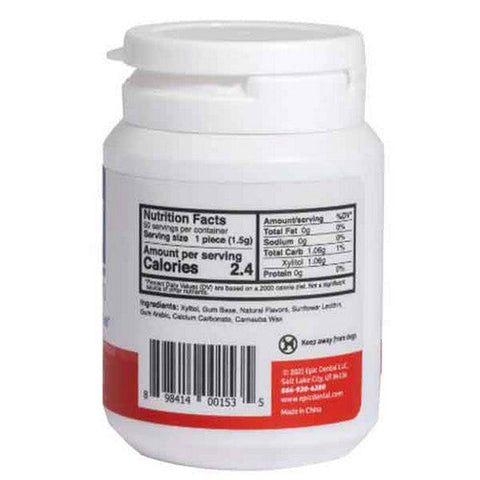 Epic Dental, Xylitol Gum Sugar Free Cinnamon, Cinnamon 50 ct Epic Dental