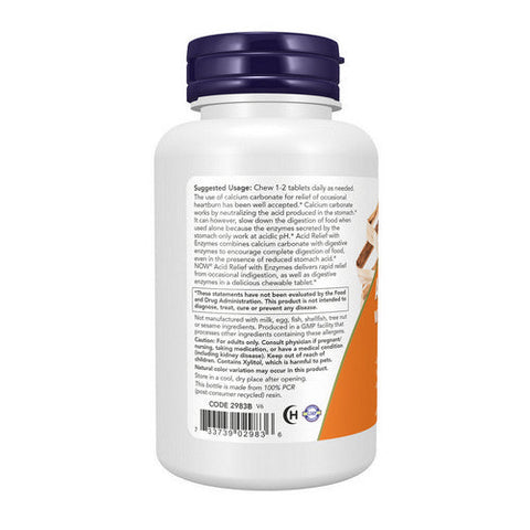 Now Foods, Acid Relief with Enzymes, 60 chewables Now Foods
