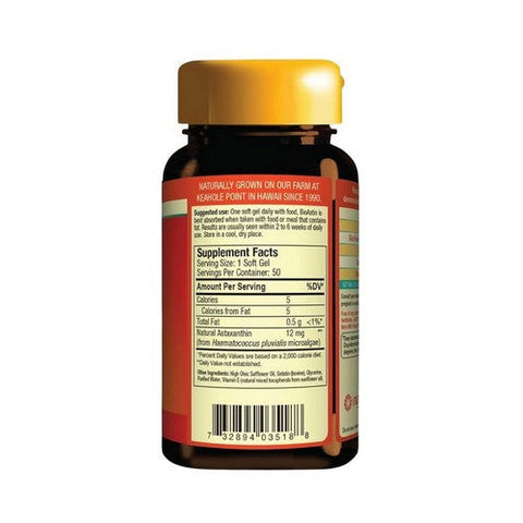 Nutrex Hawaii, BioAstin Hawaiian Astaxanthin, 12 MG, 50 CAPS