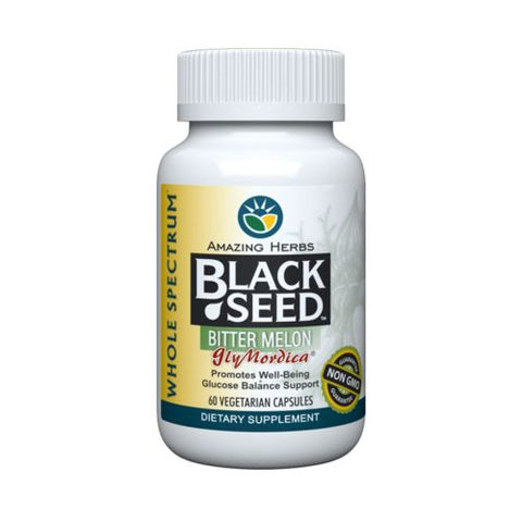 Amazing Herbs, Black Seed with GlyMordica Bitter Melon, 60 Caps Amazing Herbs