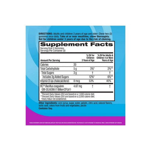 Schiff, Advantage Daily Probiotics 3 In 1 Gummies Natural Fruit, 60 Count Schiff