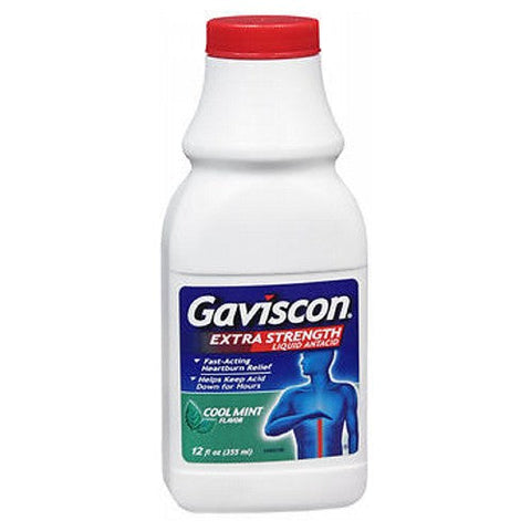 Gaviscon, Liquid Antacid Extra Strength Cool Mint Flavor, 12 Oz Gaviscon