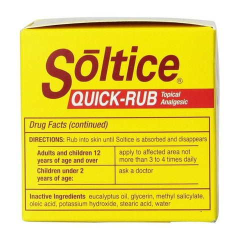 Soltice, Quick Rub Topical Analgesic, 3 Oz Soltice