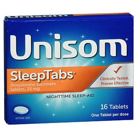 Unisom, SleepTabs Nighttime Sleep-Aid Doxylamine Succinate, 16 Tabs