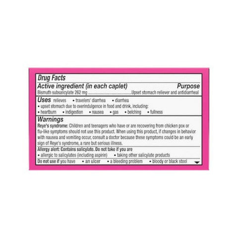 Pepto-Bismol, Bismuth Subsalicylate Caplets, 131 Mg, 40 Count