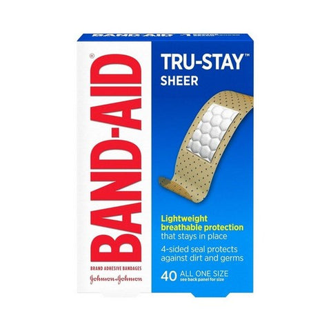 Band-Aid, Tru-Stay Sheer Strips Bandages All One Size, 40 each Band-Aid