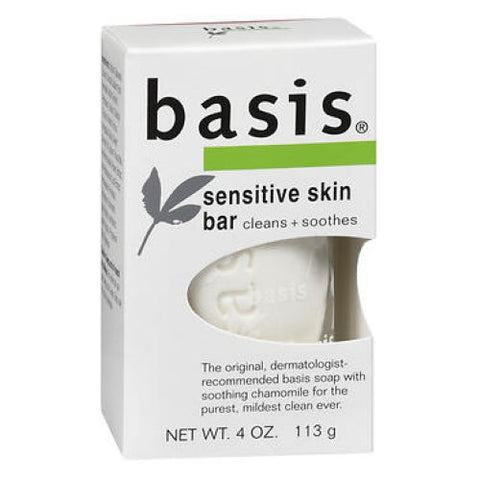 Aquaphor, Basis Sensitive Skin Bar Soap Cleanns Plus Smoothes, 4 Oz