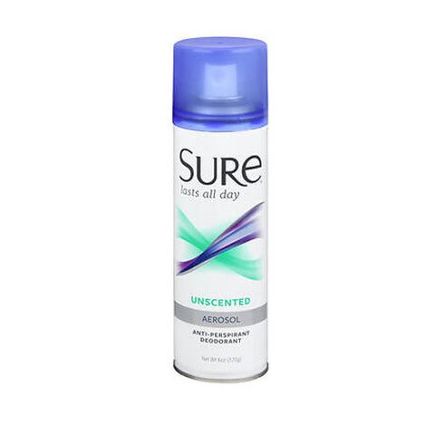 Sure, Anti-Perspirant Deodorant Aerosol Spray, Unscented 6 oz