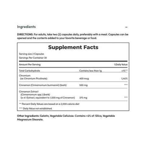 Nature's Bounty, Cinnamon Plus Chromium, 2000 Mg, 60 Caps Nature's Bounty