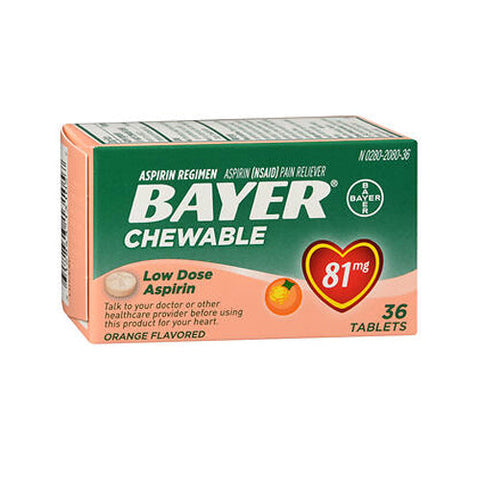 Bayer, Children's Aspirin Chewable Low Dose, 81 mg, Orange 36 tabs Bayer