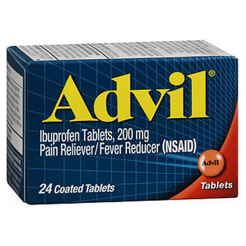 Advil, Pain Reliever And Fever Reducer Coated Tablets, 200 mg, 24 tabs Advil