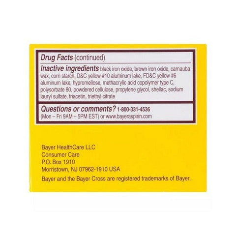 Bayer, Low Dose Safety Coated Aspirin Regimen Pain Reliever, 81 Mg, 120 tabs