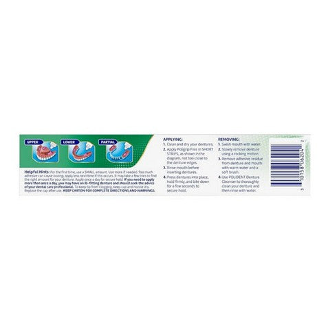 Super Poligrip, Denture Adhesive Cream Free, 2.4 Oz