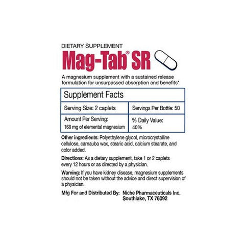Mag-Tab, Mag Tab Sr Magnesium Supplement, 100 tabs