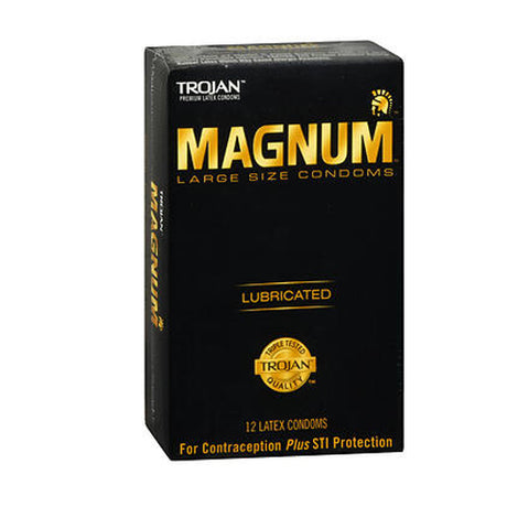 Trojan, Magnum Lubricated Latex Condoms, Box Of 12 Trojan