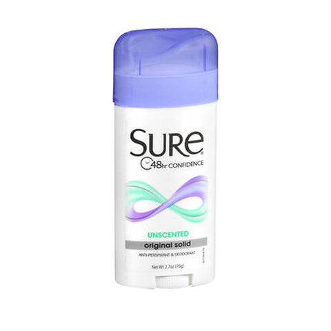 Sure, Anti-Perspirant Deodorant Original Solid, Unscented 2.7 oz Sure
