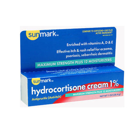 Sunmark, Hydrocortisone Cream 1% Plus Moisturizer Maximum Strength, 1 Oz Sunmark